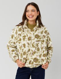 Sweat sherpa imprimé fleuri