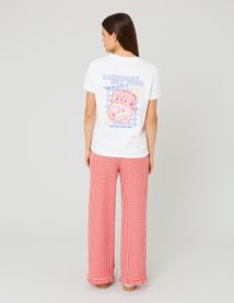 Pantalon fluide vichy