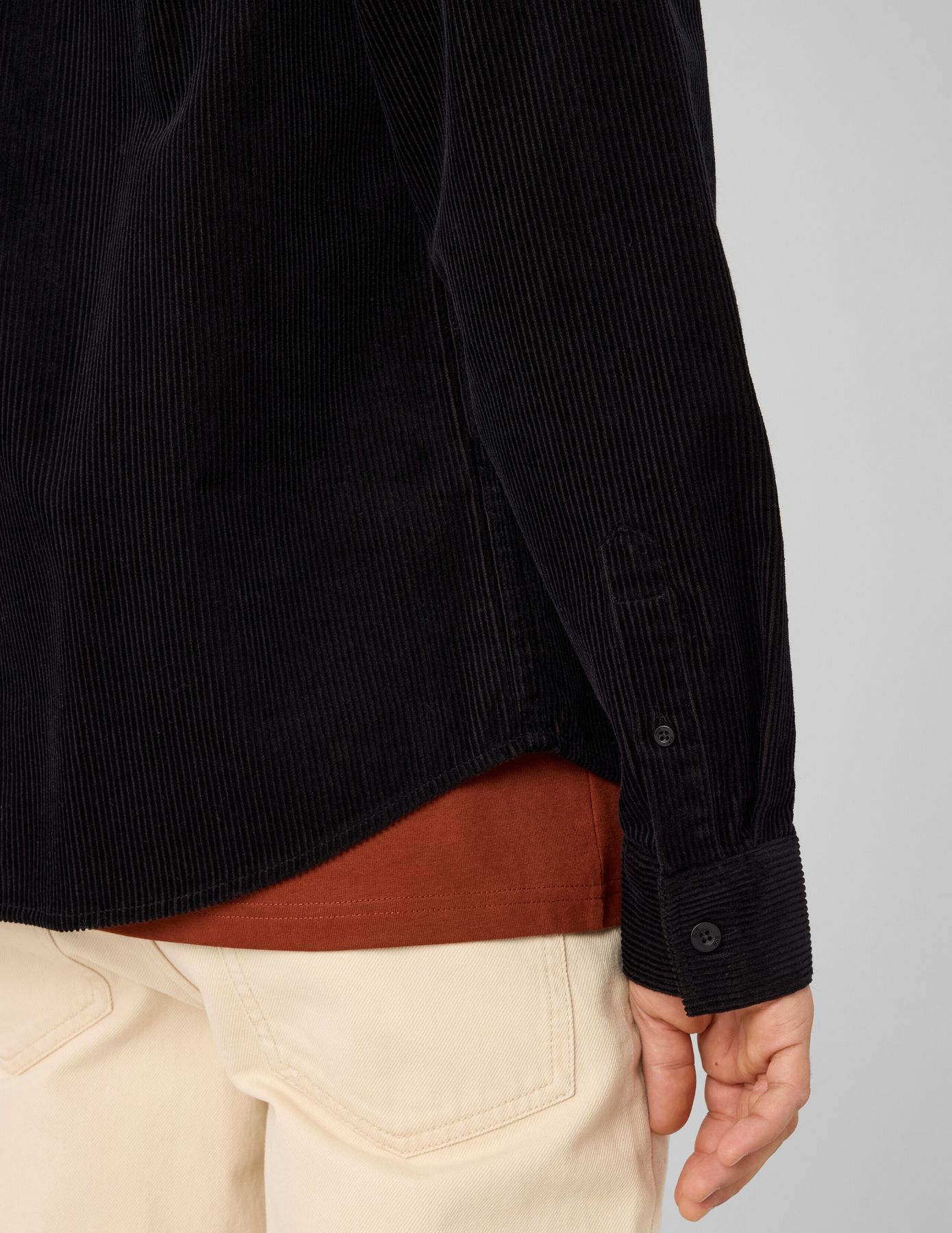 Chemise en velours c&ocirc;tel&eacute;