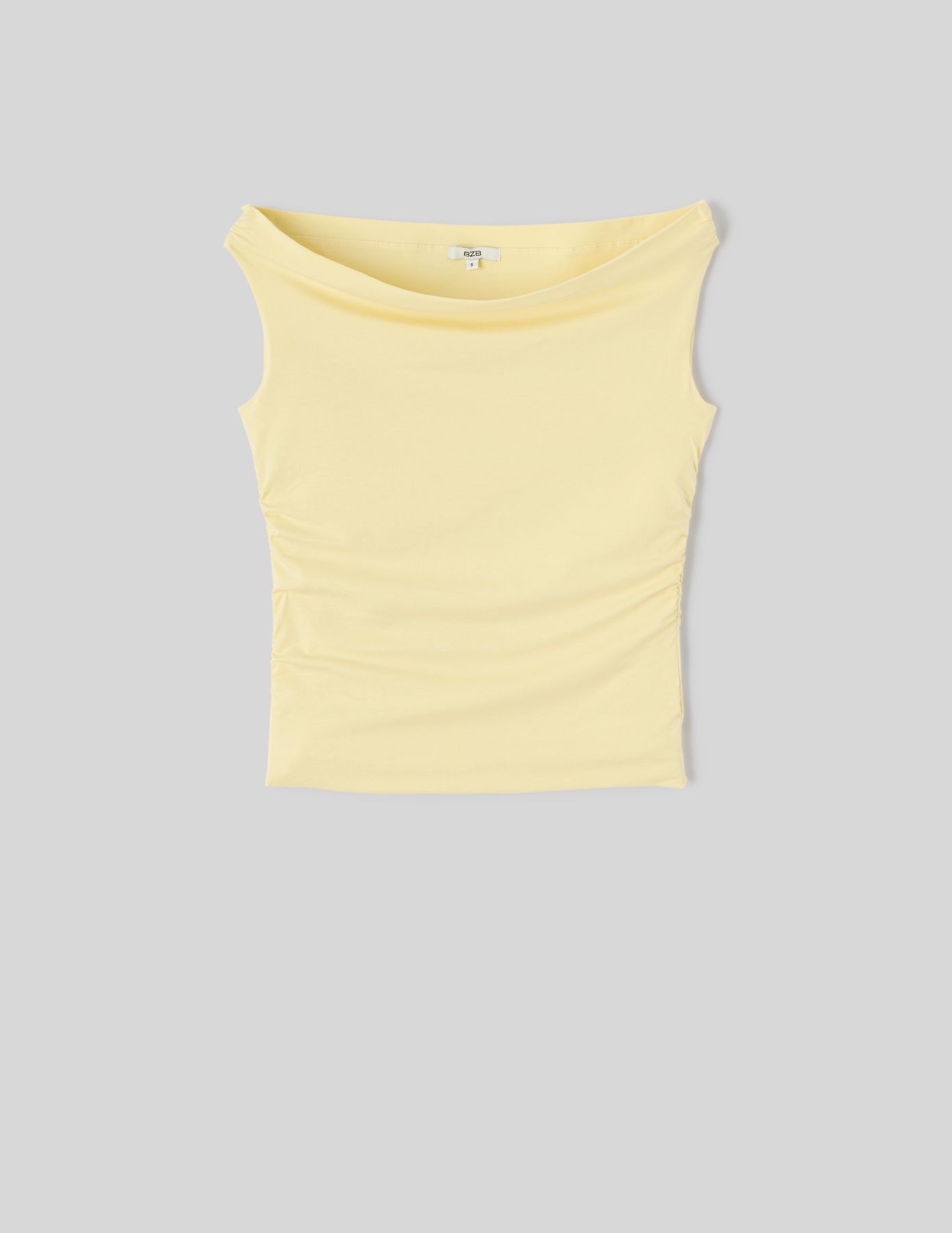 T-shirt à fronces col bardot