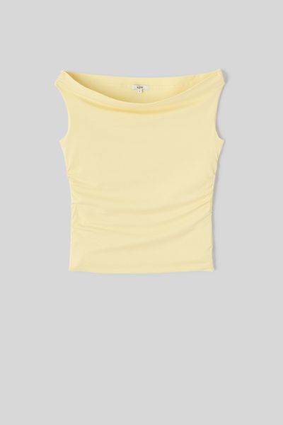 T-shirt à fronces col bardot