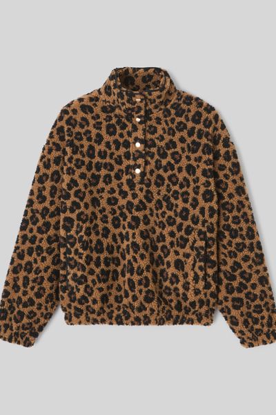 Sweat sherpa imprimé léopard