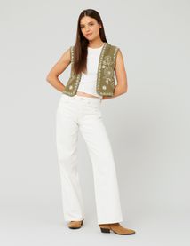 Veste sans manches brodée
