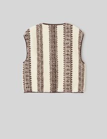 Gilet sherpa sans manches imprimé