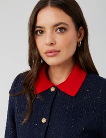 Veste en tweed à ceinture