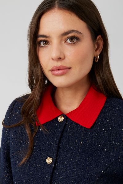 Veste en tweed à ceinture
