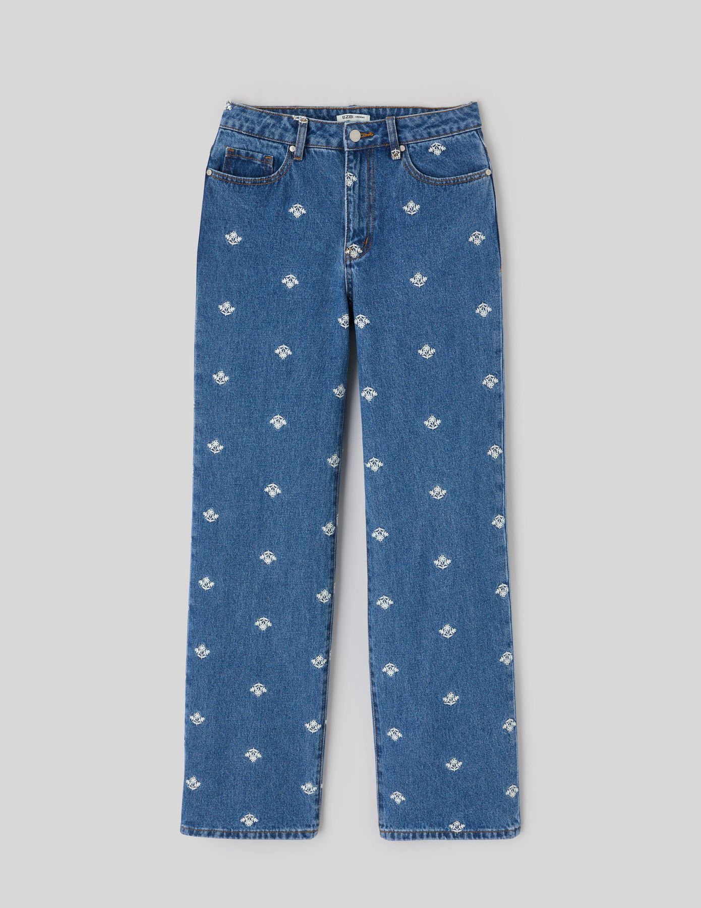 Jean straight brod&eacute;