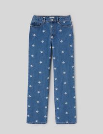 Jean straight brod&eacute;