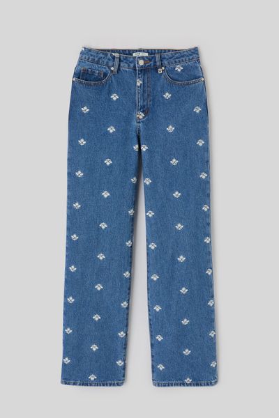 Jean straight brod&eacute;