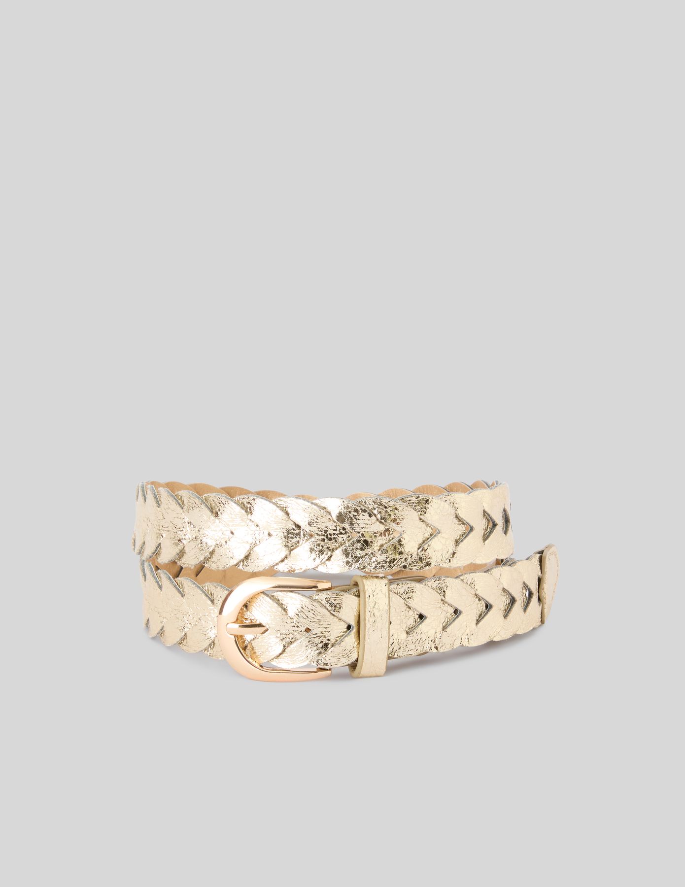 Ceinture tress&eacute;e m&eacute;tallis&eacute;e