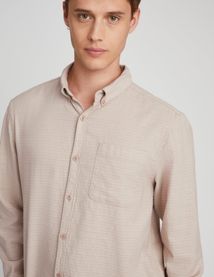 Chemise texturée unie droite