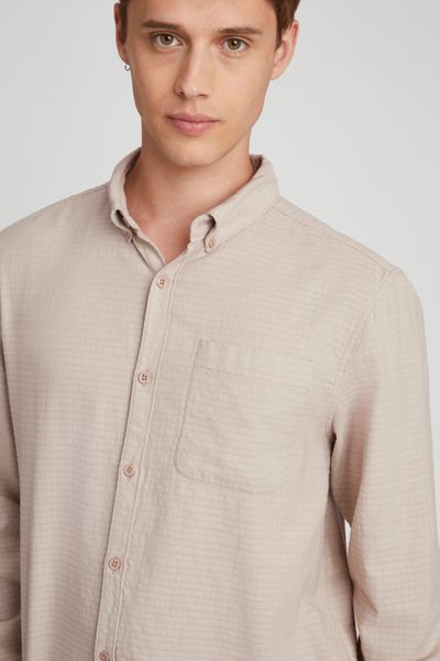 Chemise texturée unie droite
