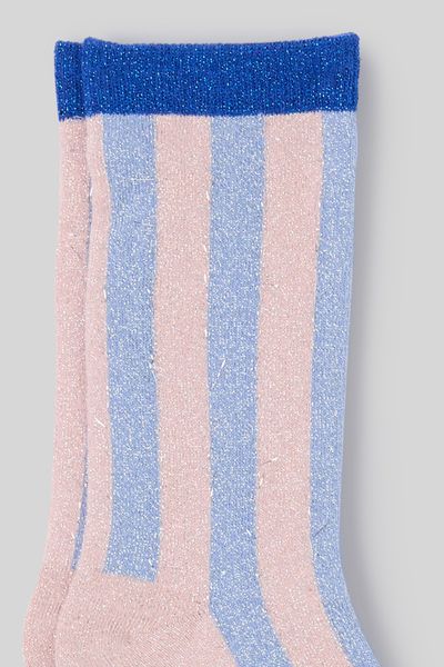 Chaussettes &agrave; rayures brillantes
