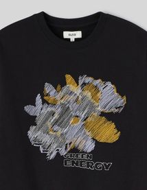 Sweat col rond brodé
