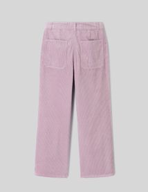 Pantalon wide leg velours cropped