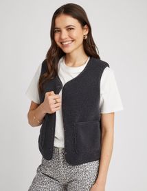 Gilet sans manches en sherpa