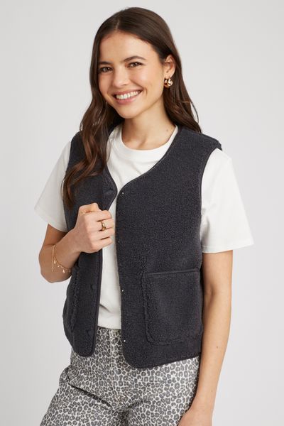 Gilet sans manches en sherpa
