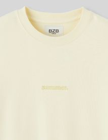 Sweat col rond broderie poitrine