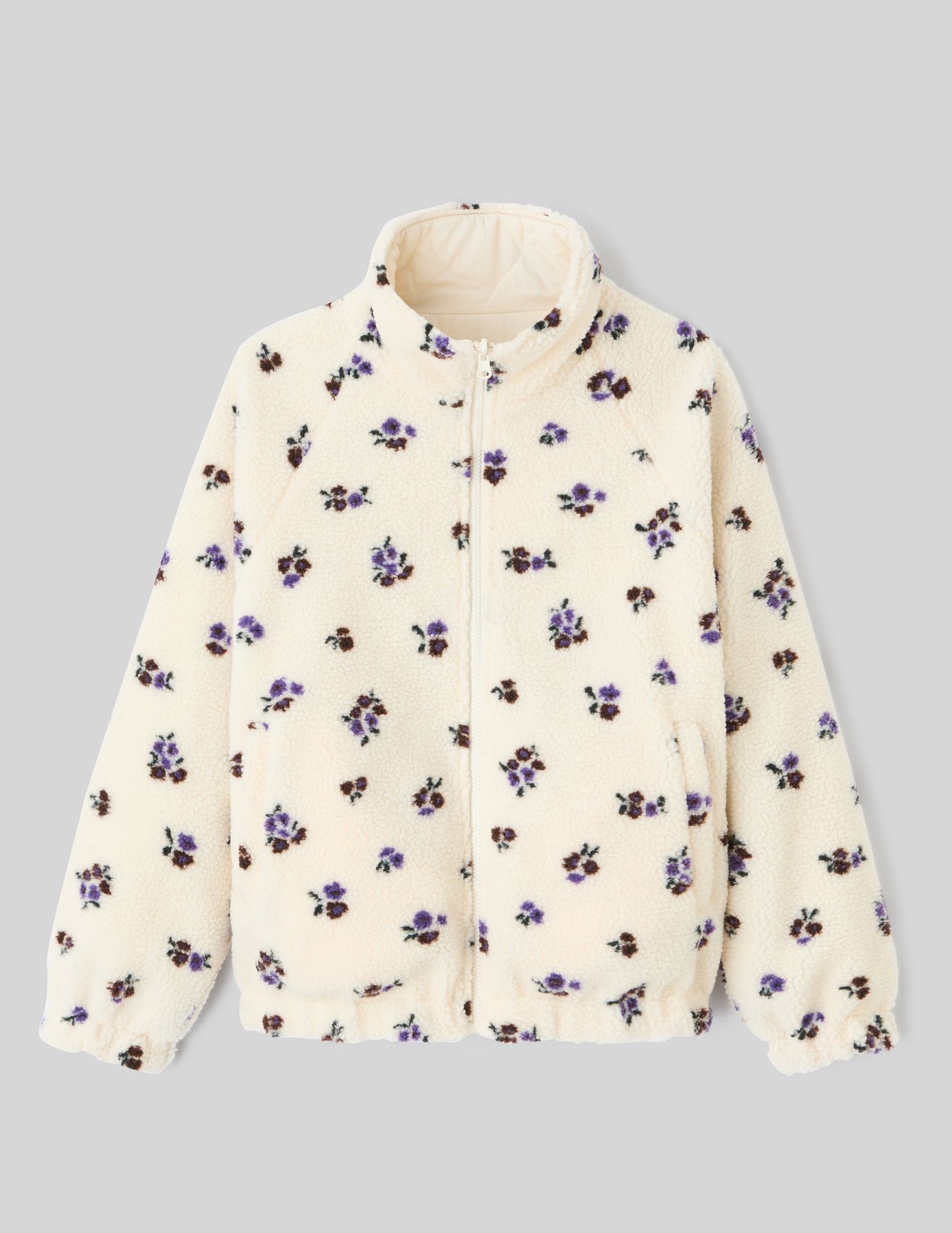 Blouson sherpa imprimé réversible