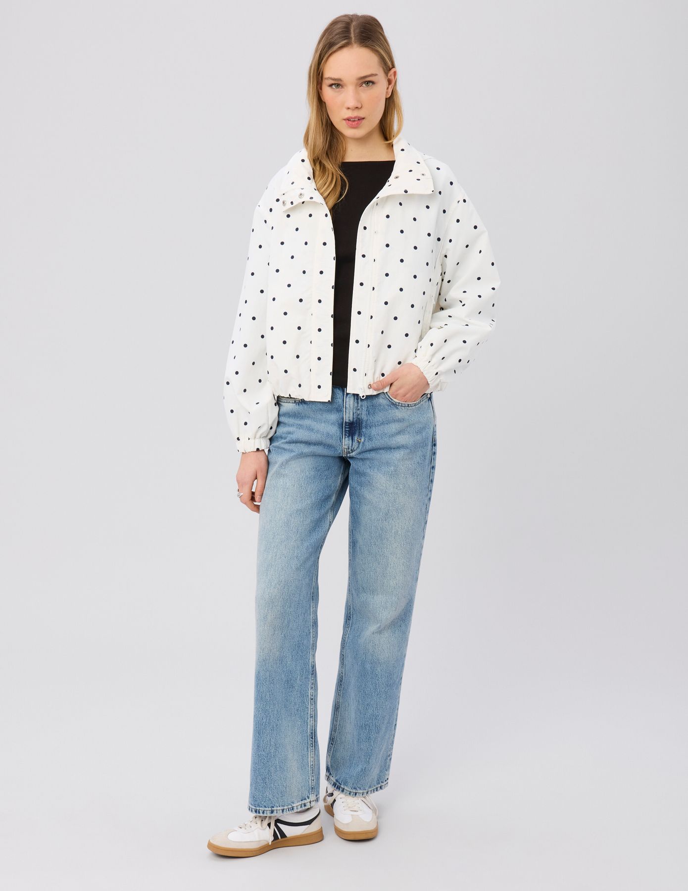 Blouson l&eacute;ger imprim&eacute; pois