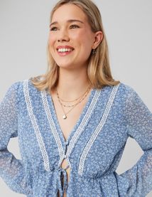 Blouse en voile imprimée