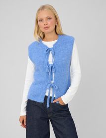 Gilet sans manches &agrave; nouer