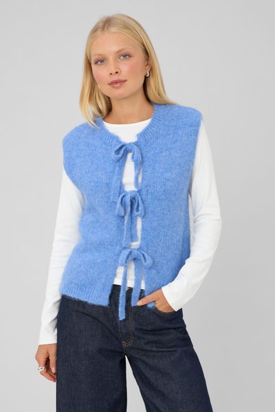 Gilet sans manches &agrave; nouer