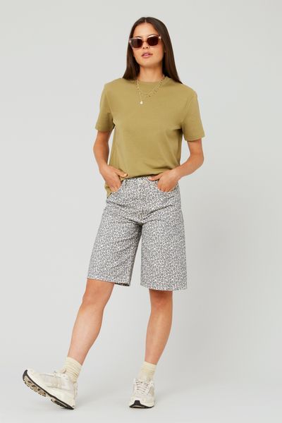 Bermuda léopard en twill