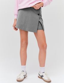 Jupe short portefeuille rayée