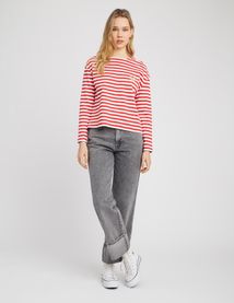 T-shirt brodé rayé