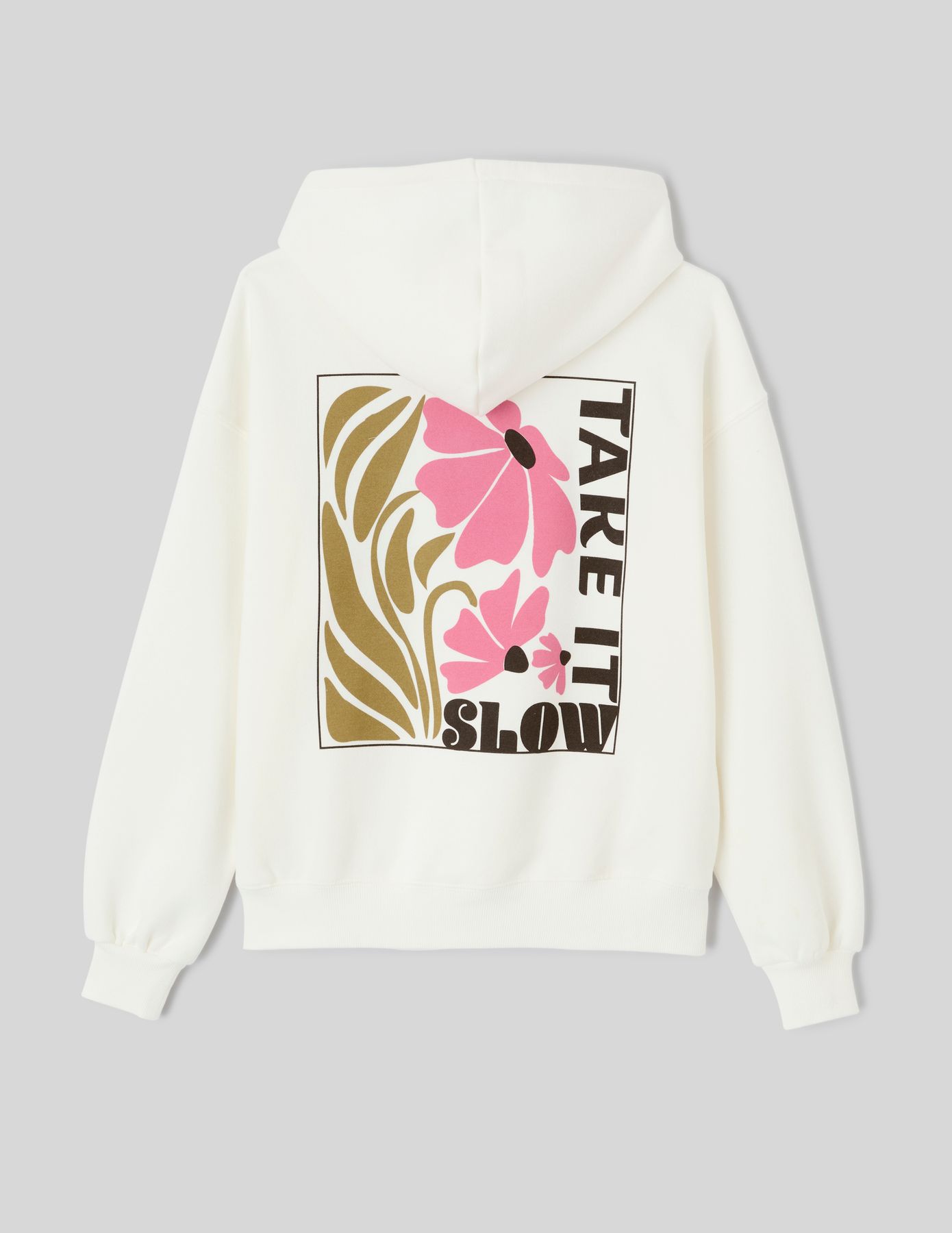 Sweat col capuche imprim&eacute; devant / dos