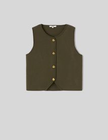 Top sans manches boutonn&eacute;