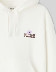 Sweat col capuche imprimé
