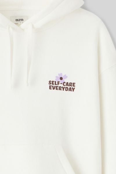 Sweat col capuche imprimé