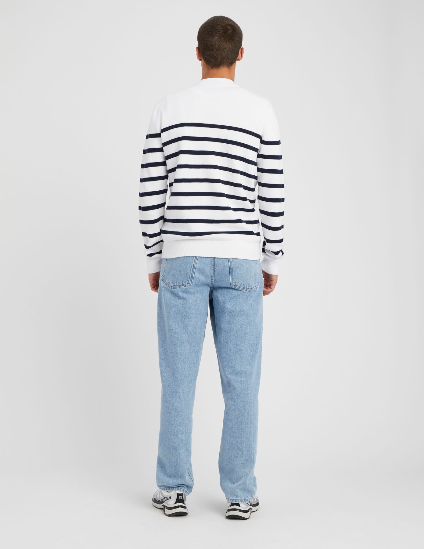 Pull col rond marinière