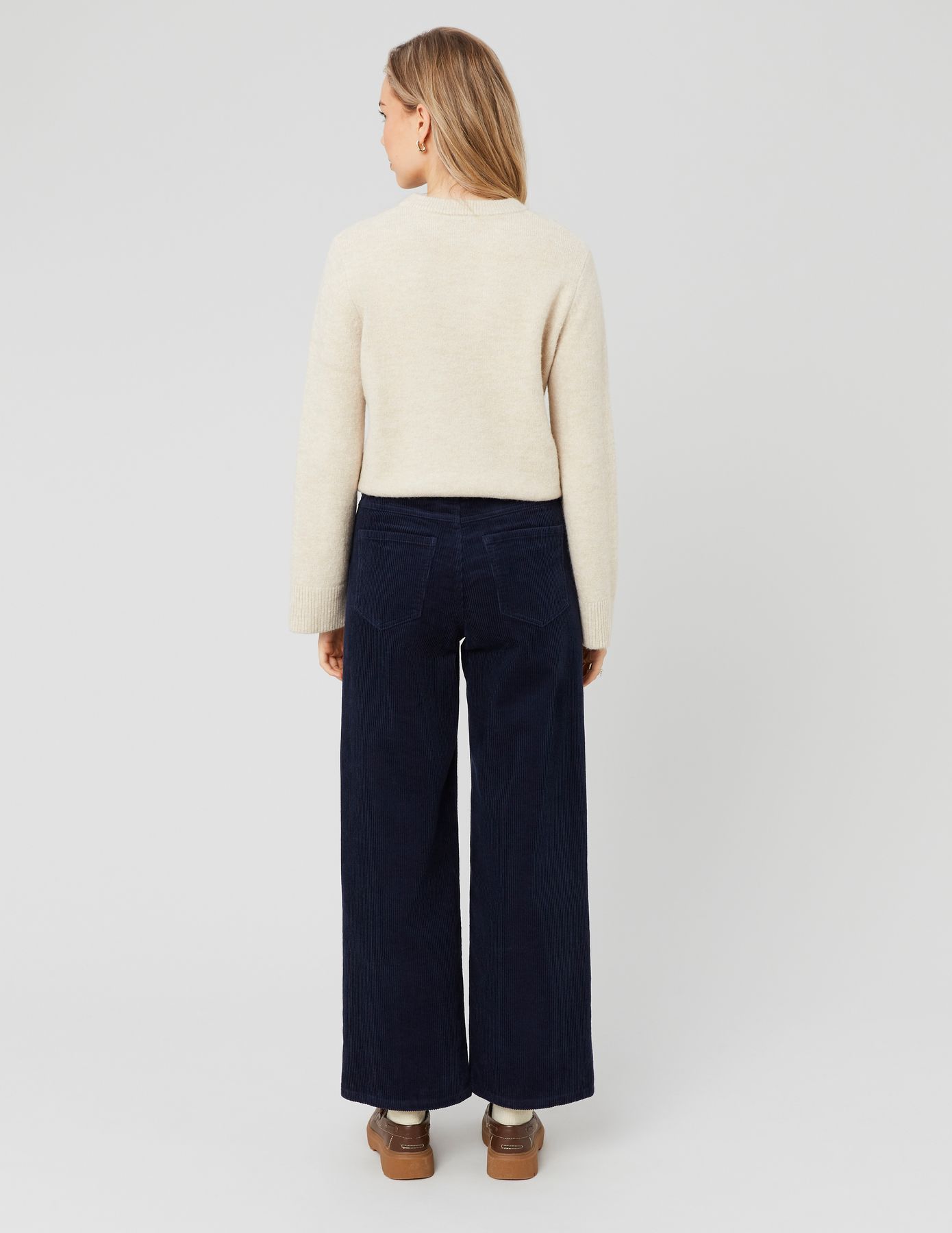 Pantalon wide leg velours