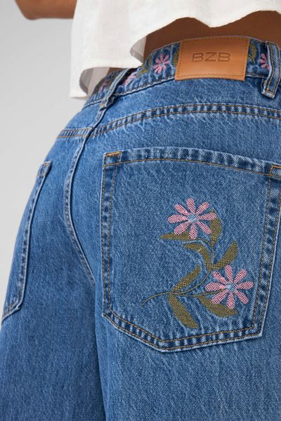 Jean baggy brod&eacute;