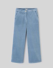 Pantalon wide leg velours cropped