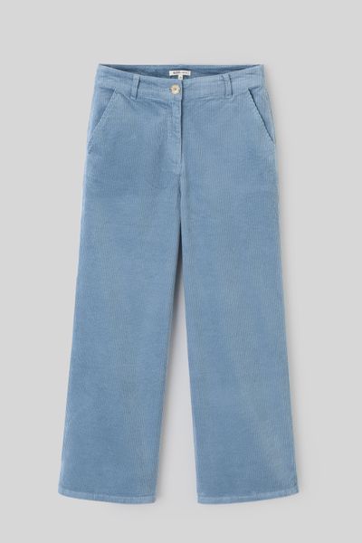 Pantalon wide leg velours cropped