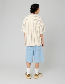 Chemise manches courtes tricot rayure