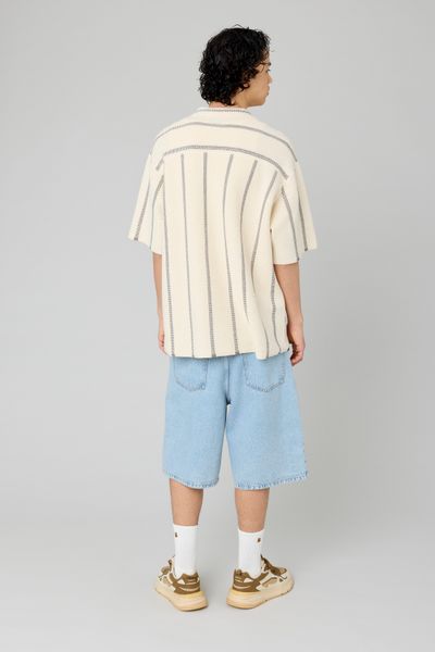Chemise manches courtes tricot rayure