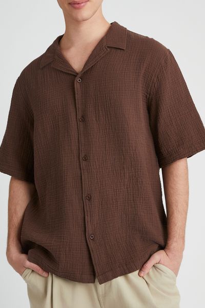 Chemise manches courtes gaze de coton
