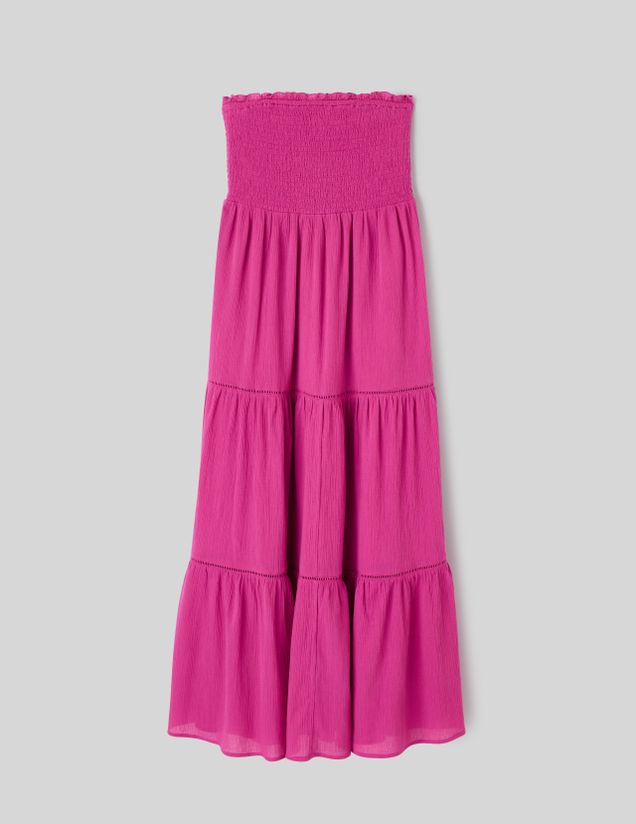 Robe longue smock&eacute;e
