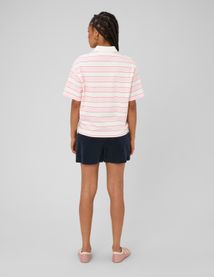 Polo ray&eacute; manches courtes