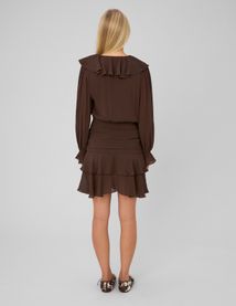 Robe courte &agrave; volants
