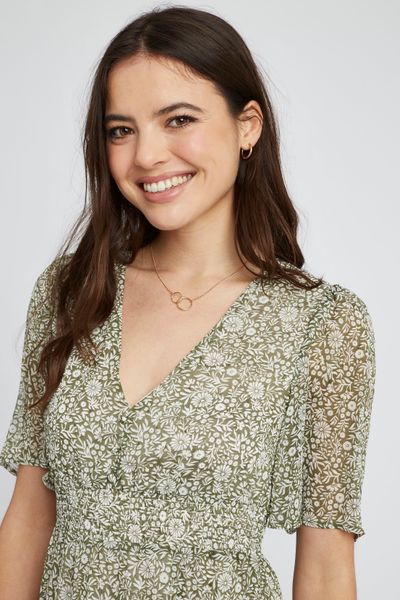 Robe longue imprimée en polyester recyclé