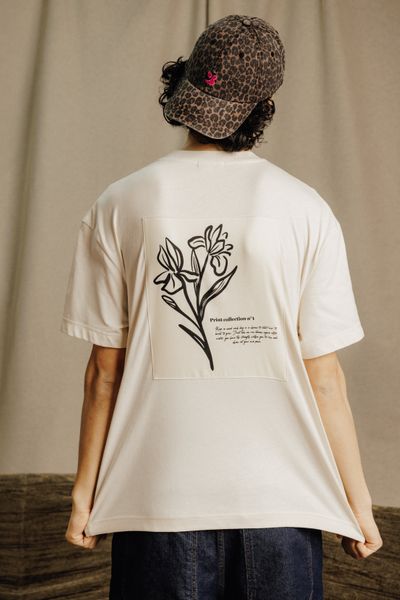 T-shirt patch dos imprimé