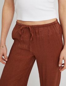 Pantalon satin plissé