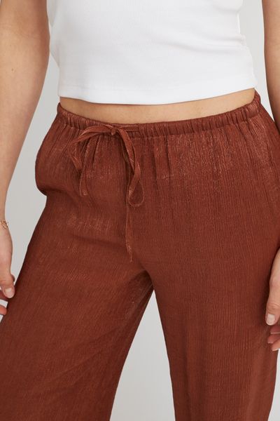Pantalon satin plissé