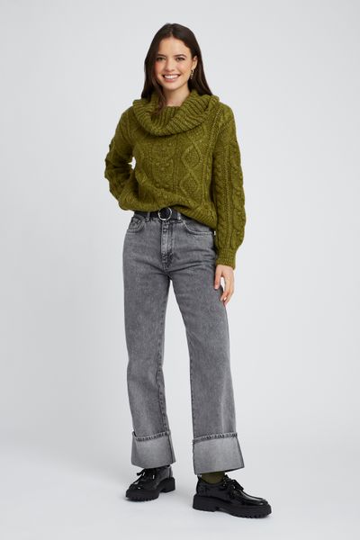 Pull col roulé
